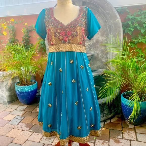 Princess Jasmine Disney-bound Costume  Elegant Beaded Indian Design Dress MED-LG - Picture 2 of 16